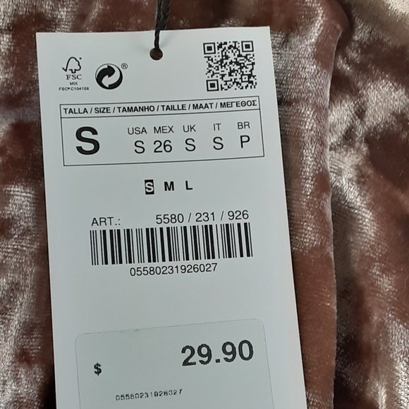 *HP* NWT Zara-Small-Cold Shoulder Crop Top - Picture 3 of 5